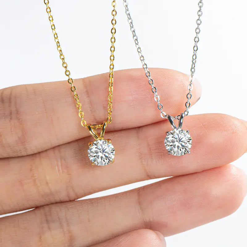 Silver Moissanite Circle Necklace