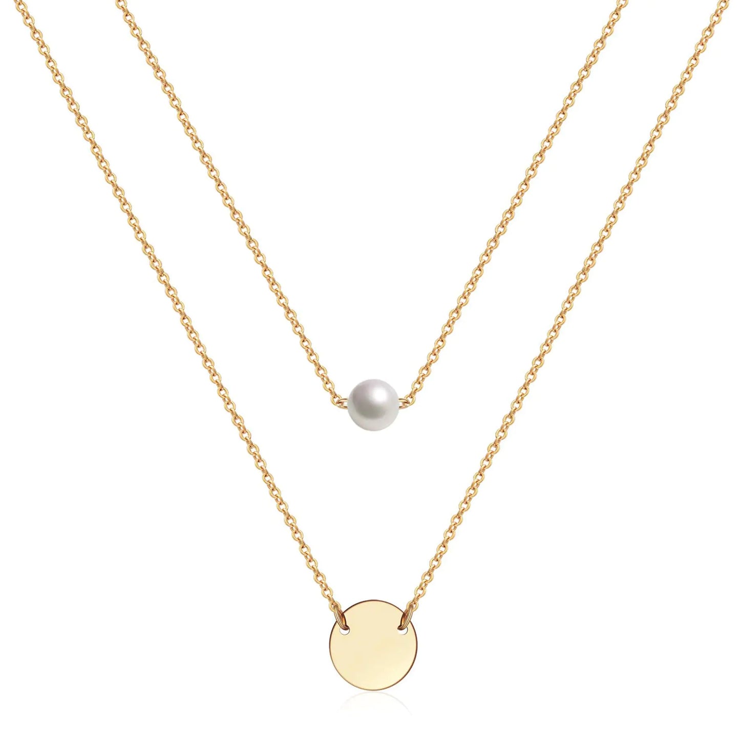 Gold Grit Simple Layered Necklace for Women