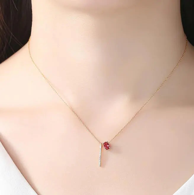 Crimson Charm Copper Necklace