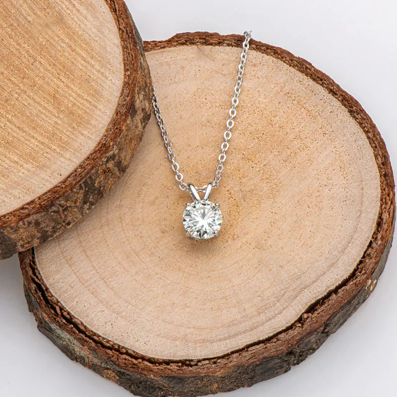 Silver Moissanite Circle Necklace