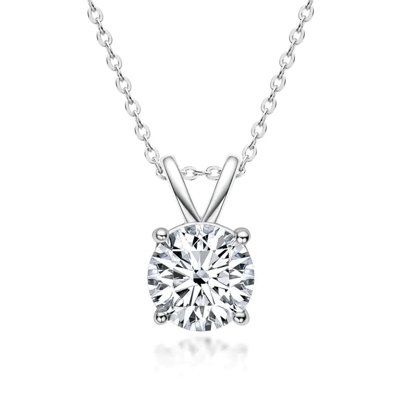 Silver Moissanite Circle Necklace