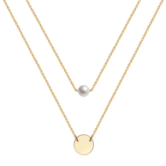 Gold Grit Simple Layered Necklace for Women