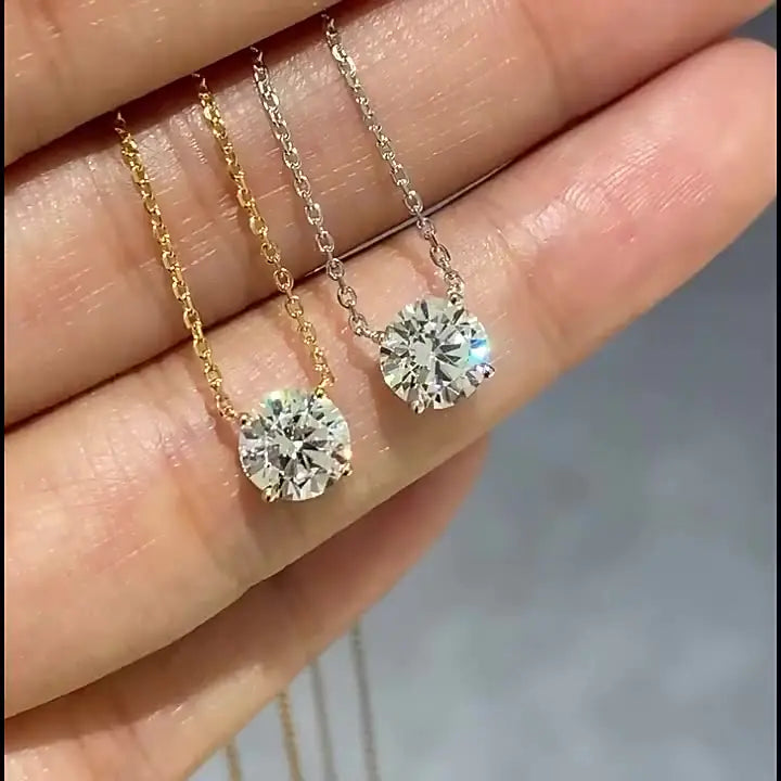 Silver Moissanite Circle Necklace