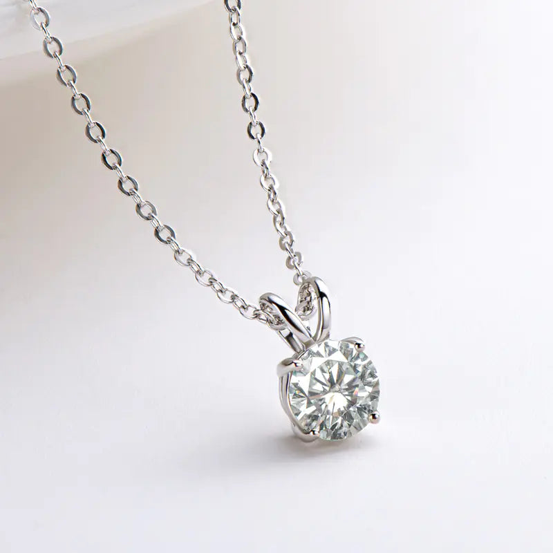 Silver Moissanite Circle Necklace
